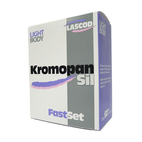 Le KromopanSil Body est un silicone par addition de nouvelle génération, formulé à base de polyvinylsiloxane. Disponible en quatre viscosités distinctes – Superlight, Light, Regular, et Heavy – ce produit révolutionnaire est conçu pour répondre aux exigences variées de la prise d'empreinte dentaire. Grâce à ses caractéristiques spécifiques, le KromopanSil Body assure une précision exceptionnelle (5 µm) même dans des environnements humides.