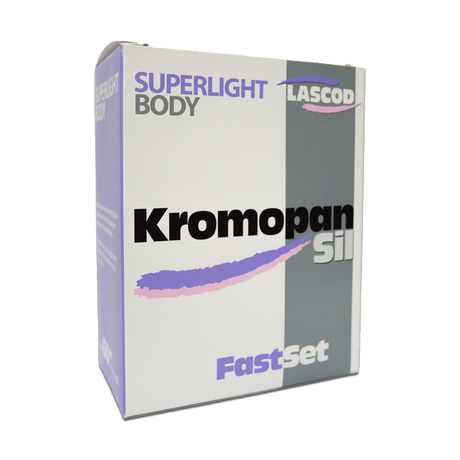 Le KromopanSil Body est un silicone par addition de nouvelle génération, formulé à base de polyvinylsiloxane. Disponible en quatre viscosités distinctes – Superlight, Light, Regular, et Heavy – ce produit révolutionnaire est conçu pour répondre aux exigences variées de la prise d'empreinte dentaire. Grâce à ses caractéristiques spécifiques, le KromopanSil Body assure une précision exceptionnelle (5 µm) même dans des environnements humides.