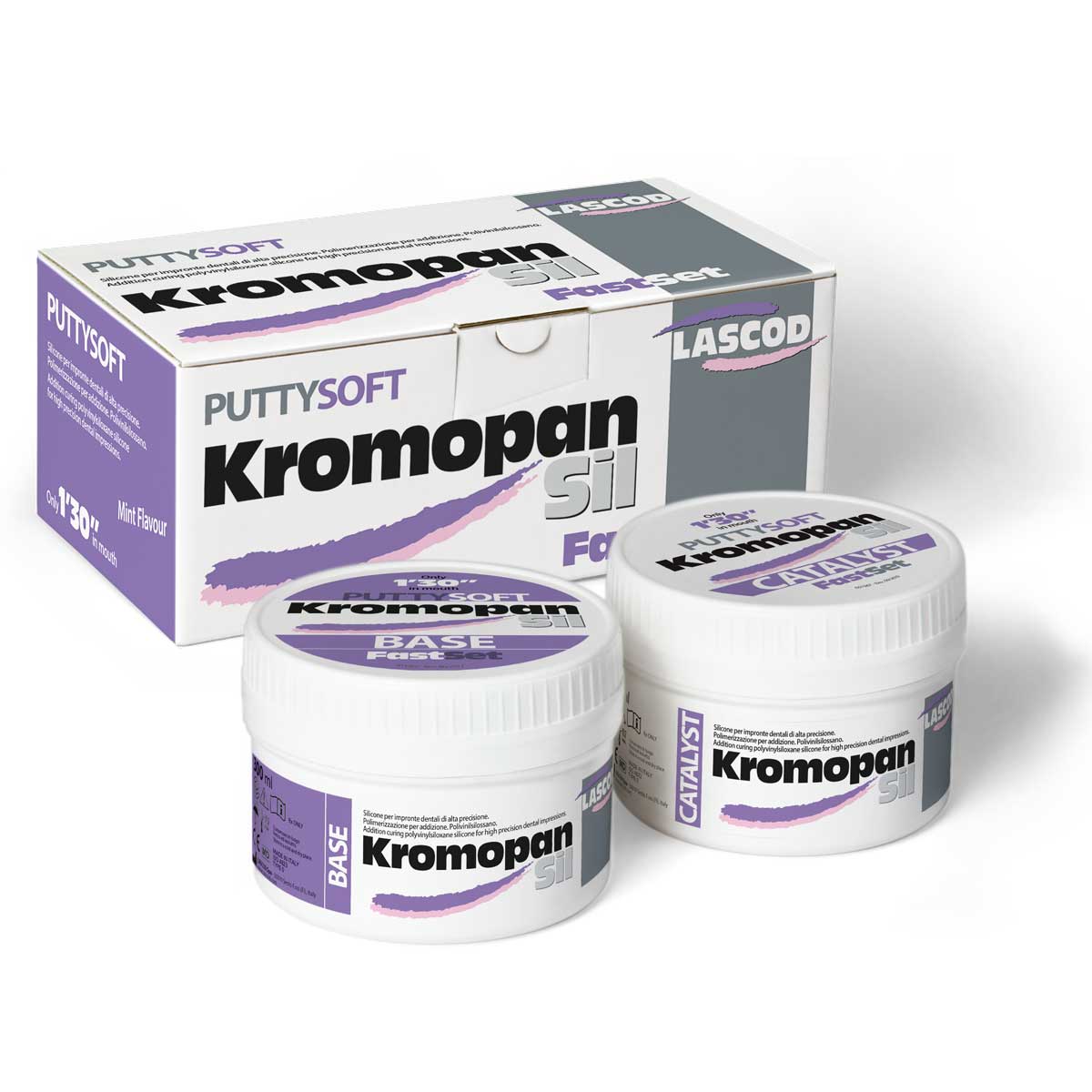 OFFRE DECOUVERTE 1 acheté = 2 livrés Lascod ,Silicone par addition KromopanSil Putty Hard FastSet -