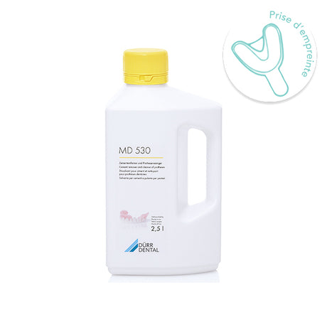 MD 530 Dürr Dental 2,5 L – Nettoyant prêt à l’emploi pour prothèses, bridges, couronnes. Élimine tartre, ciments et oxydes. Compatible ultrasons - uofti.com