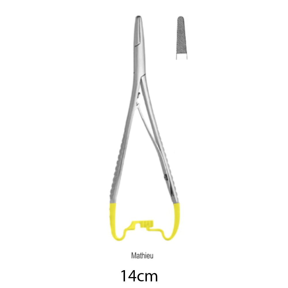 Porta-agulha de Mathieu 14cm em carboneto de tungsténio