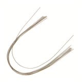 Leurs "jambes" plus longues permettent d'effectuer plus de pliages de détail, boucles et autres "loops". Disponibles en rond et rectangulaire, prétraités thermiquement "Golden". Avec marques médianes de couleur pour identification facile. Prétraités thermiquement pour durée de vie plus longue. Résistent mieux aux déformations permanentes. Longues extrémités permettant plus de pliages, boucles et "loops".  DM Classe IIA. Organisme notifié : 0470. Fabricant : Ortho Organizers Inc.