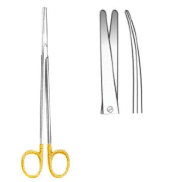 Ciseaux Metzenbaum courbes 16cm carbure de tungstène bout rond (mousse) - uofti.com