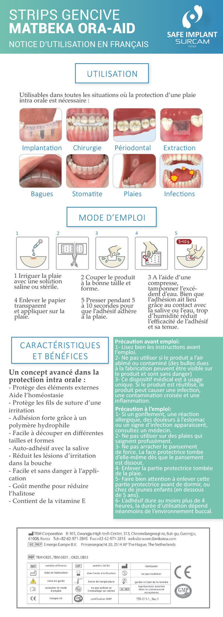 MATBEKA intra-oral boîte 20 pansements XL (50x15mm) - uofti.com