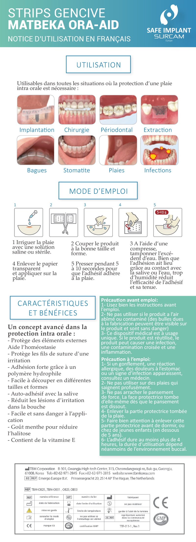 MATBEKA intra-oral boîte 20 pansements (25x15mm) - uofti.com
