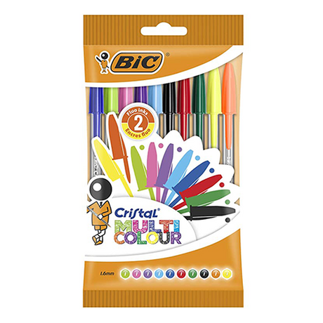 BIC Cristal Multicolour Stylos-bille - couleurs assorties - uofti.com