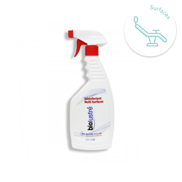 Biolustré Spray 500 ml : désinfectant prêt à l’emploi pour surfaces non poreuses. Formule douce, efficace contre virus, bactéries et champignons. Usage médical ou domestique - uofti.com