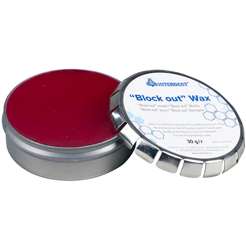 Cire pour bloquer les contre-dépouilles des modèles en plâtre et pour l'analyse des modèles lors de la fabrication de prothèses partielles. Le point de goutte élevé de 86°C rend la cire utilisable également lors de la duplication avec un matériau de duplication thermoréversible.  Le pot de 30g