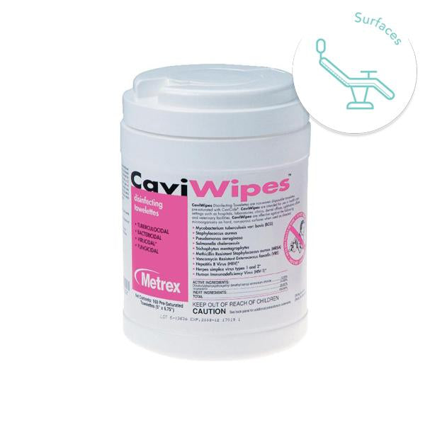 Chaque lingette CaviWipes se compose de plusieurs couches de tissu imprégnées de solution désinfectante CaviCide. Elles sont ultra résistantes et n'abîment pas vos équipements. Sans phénol, sans hypochlorite, sans aldéhyde. Pas de colorant ni de parfum artificiel. Faible teneur en alcool. Large spectre. Bactéricide, Fongicide, Tuberculocide, Virucide. DM Classe IIA, Organisme notifié : 0086 : Kerr.   La boîte de 160
