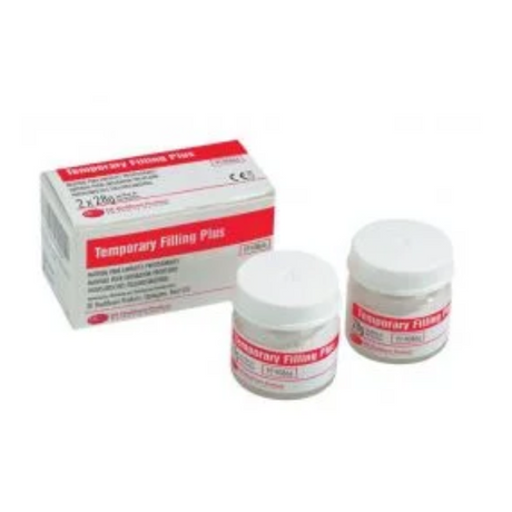 Ciment provisoire pour obturation de haute qualité et longue durée. Prêt à l'emploi à durcissement rapide. Couleur blanc.  2 pots de 28 g ou un pot de 28 g