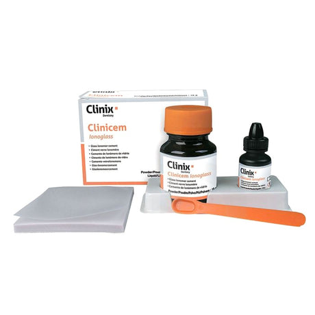 libération prolongée de fluor Ciment de scellement au verre ionomère autopolymérisable.  Indications :  Scellement définitifs d'inlays, de couronnes et bridges et de brackets orthodontiques. Fond de cavité/ base sous les obturations composites. Reconstitutions coronaires préprothétiques. Obturation. 