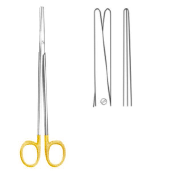 Ciseaux Metzenbaum droits 16cm carbure de tungstène bout rond (mousse) - uofti.com