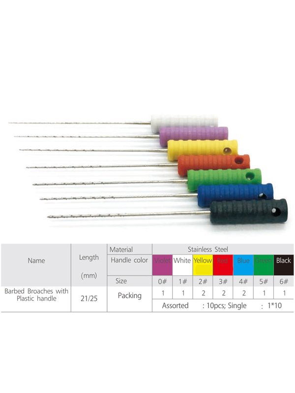 Boîte de 6 broches à pointes barbed ( tire nerf) avec manche en plastique manuel - uofti.com