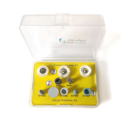 Kit 10 fraises et brosses RA polissage et finitions composites - uofti.com
