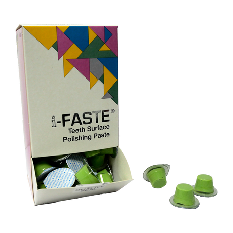 La Pâte à polir I-FASTE est spécialement conçue pour répondre de divers besoins de l'odontologie, offrant une solution complète pour le nettoyage, la préparation de surface et le polissage dentaire. Formulée pour éliminer efficacement la plaque molle et dure, les calculs, les taches et autres adhérences dentaires, elle constitue un outil essentiel dans les procédures dentaires.