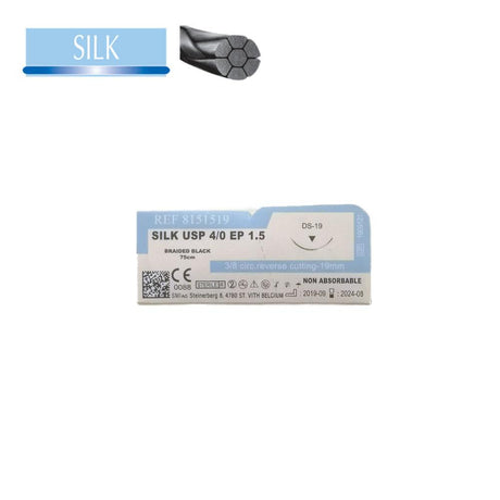 Fil de soie : suture Silk Black (NOIR) en 19mm - uofti.com