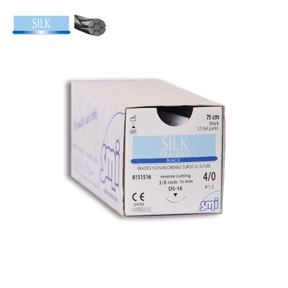Fil de soie : suture Silk Black (NOIR) en 19mm - uofti.com