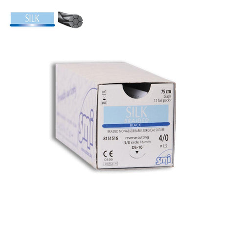 Fil de soie : suture Silk Black (NOIR) en 19mm - uofti.com