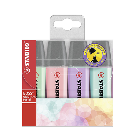 Surligneurs STABILO BOSS ORIGINAL Pastel Lot de 4 - uofti.com