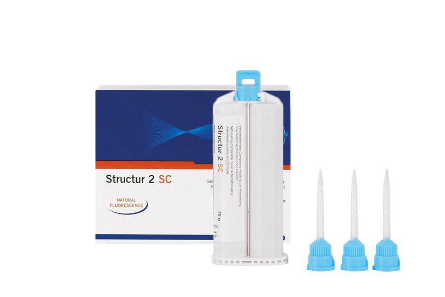 "VOCO Structur 2 SC prix promo.Fabrication de couronnes, bridges, inlays, onlays et provisoires très esthétiques

1 cartouche 75g et 10 embouts mélangeurs.
Disponible en plusieurs teintes