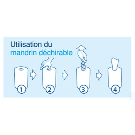 Pack de 6 rouleaux de serviettes en ouate de cellulose (450 feuilles) DÉVIDAGE CENTRAL 19,4X23 CM - uofti.com